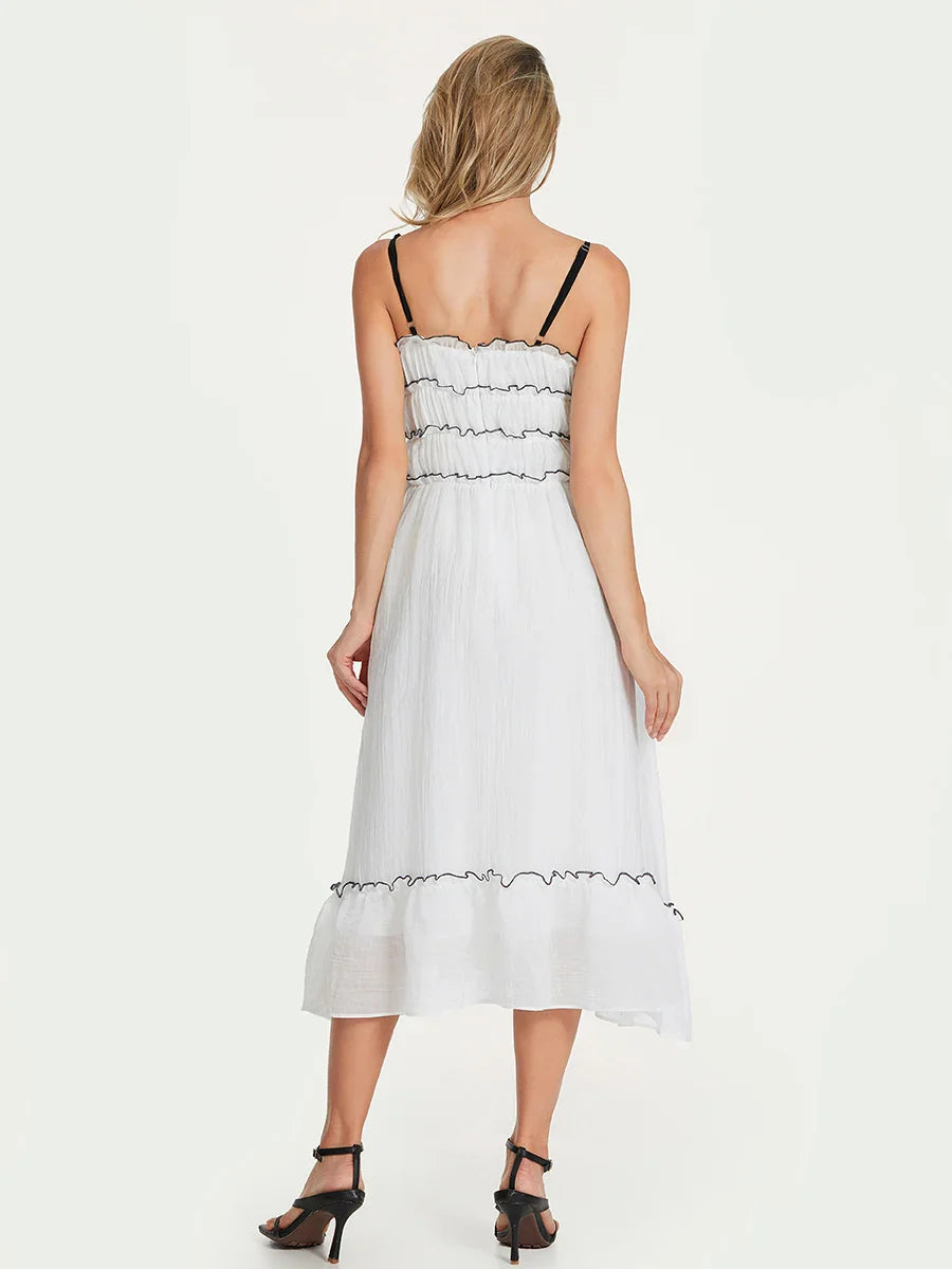 Clementine Frill Lace-up Dress