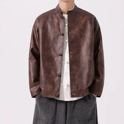 Revel Vintage Washed Leather Coat