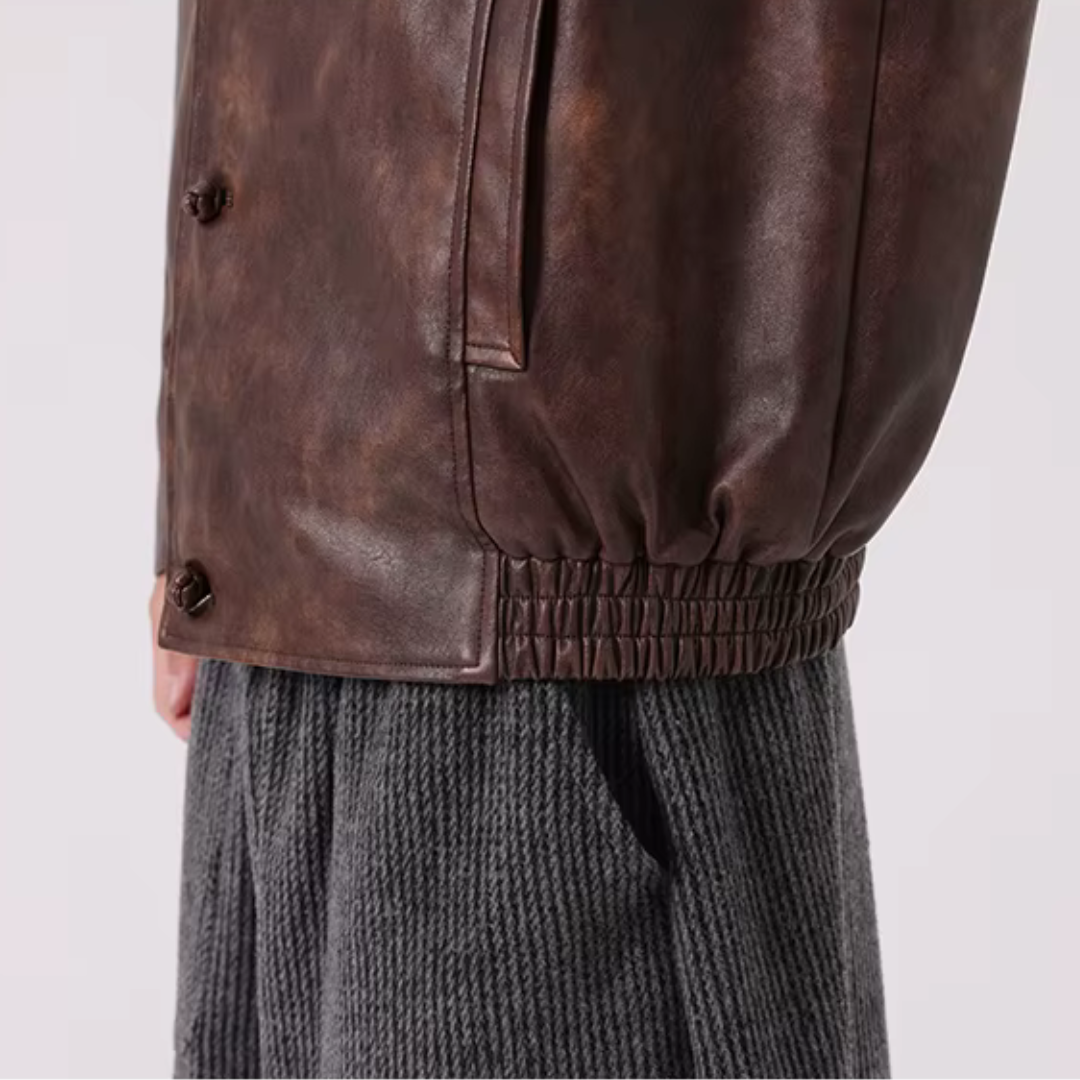 Revel Vintage Washed Leather Coat