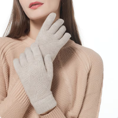 Diamond Knit Cashmere Gloves
