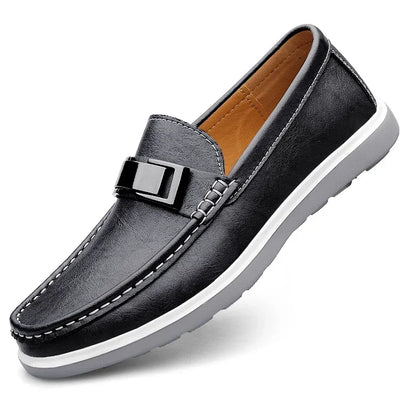 Kelvon Buckle Leather Loafers