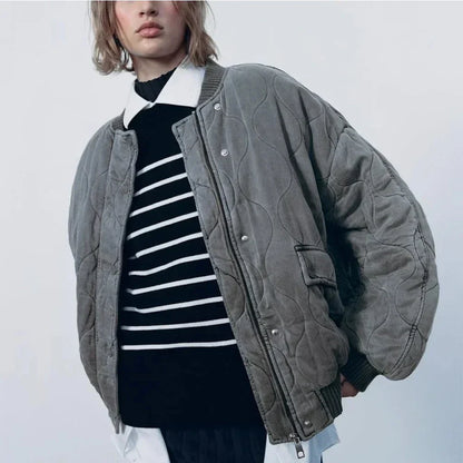 Streetwise Quilted Bomber Jacket