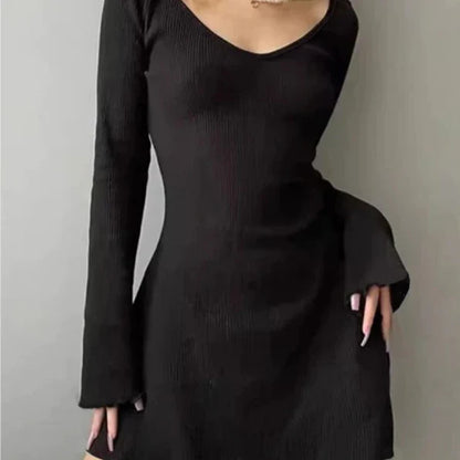 Midnight V-Neck Mini Dress