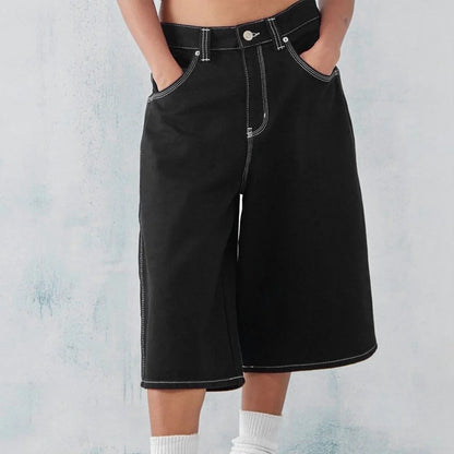Pulse Drift Wide-Leg Denim Shorts
