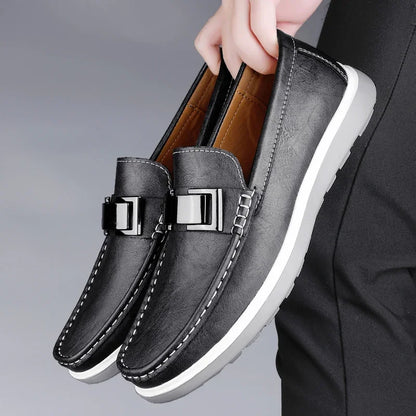 Kelvon Buckle Leather Loafers