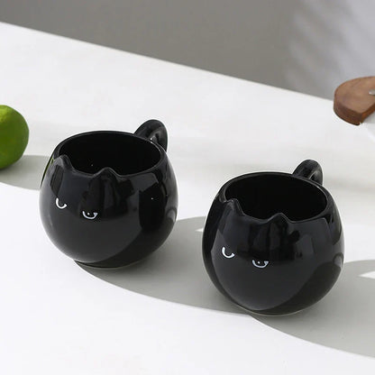 Midnight Cat Glazed Ceramic Mug