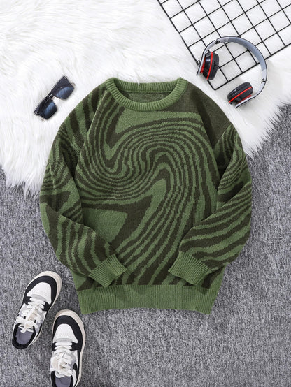 Swirlstorm Abstract Wool Pullover