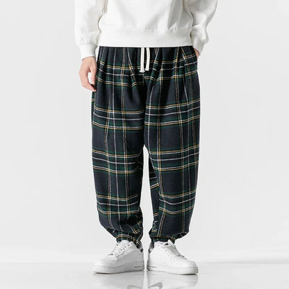 Leston Plaid Drawstring Sweatpants