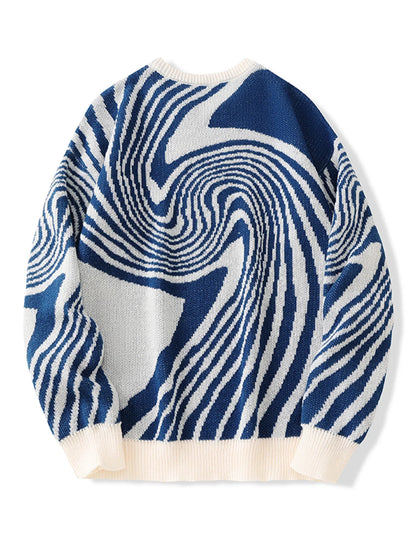 Swirlstorm Abstract Wool Pullover