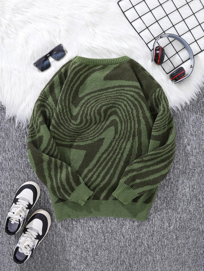 Swirlstorm Abstract Wool Pullover