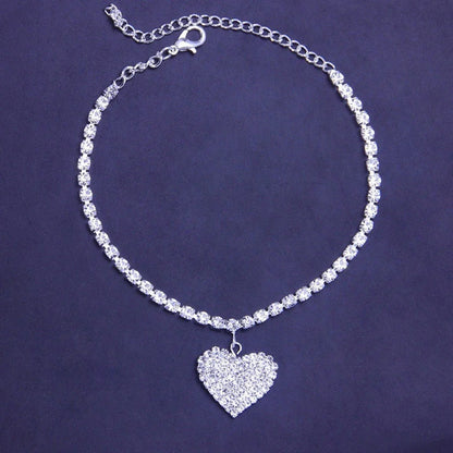 Amorette Crystal Heart Anklet