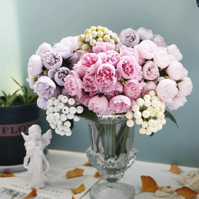 Tranquility Silk Floral Peony Bouquet