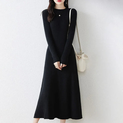Camilla Long-sleeved Wool Dress