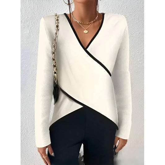 Sierra Wrap Contrast Blouse