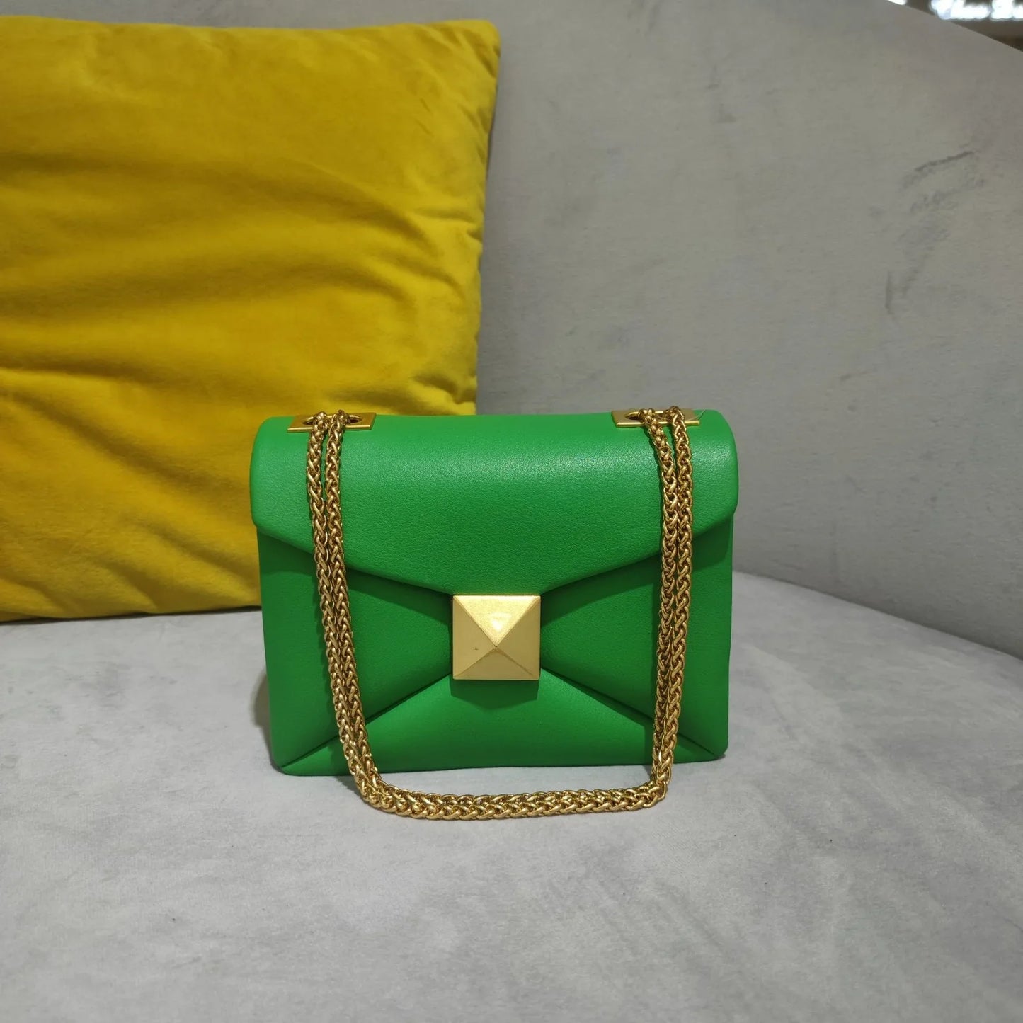 Luxe Rivet Leather Crossbody Bag