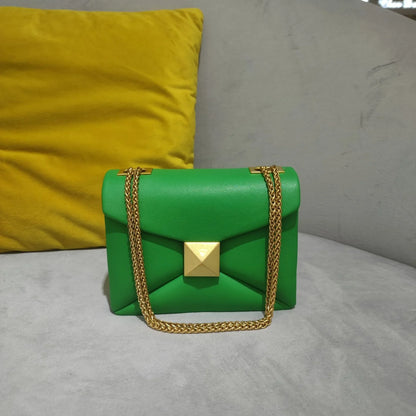 Luxe Rivet Leather Crossbody Bag