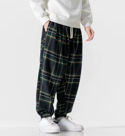 Leston Plaid Drawstring Sweatpants