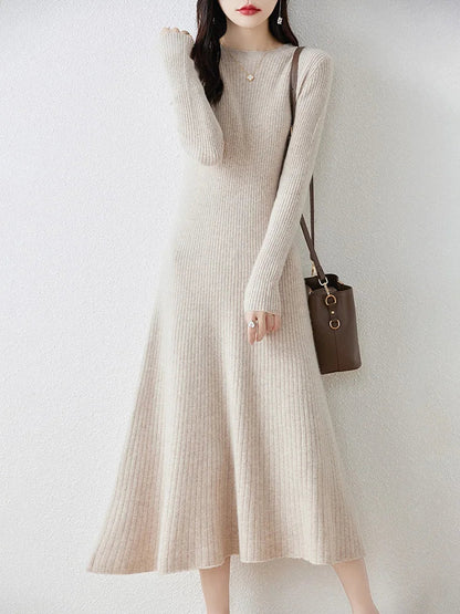 Camilla Long-sleeved Wool Dress