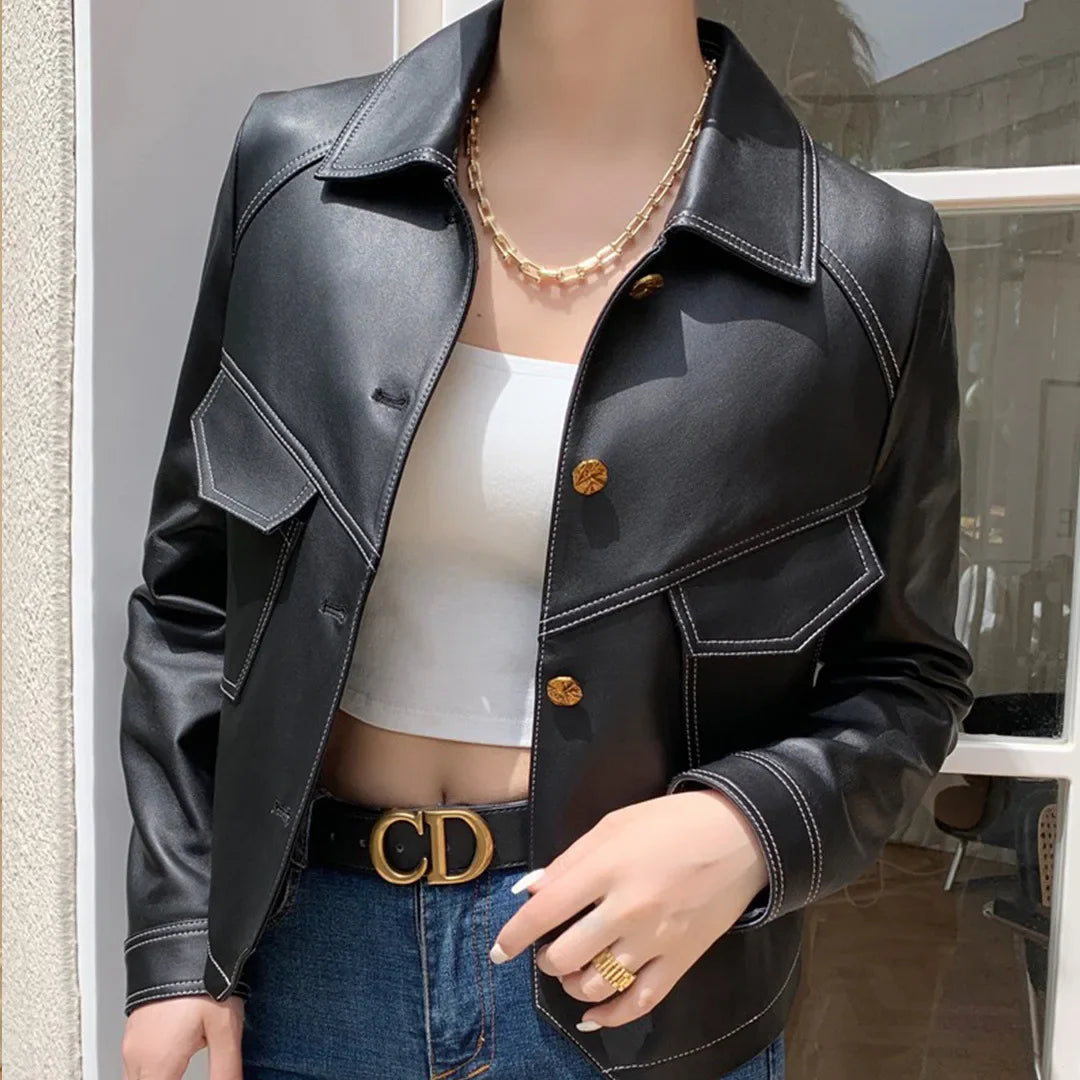 Dax Moto Leather Lapel Jacket