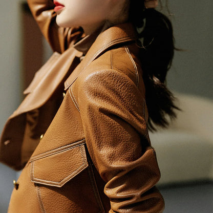 Dax Moto Leather Lapel Jacket