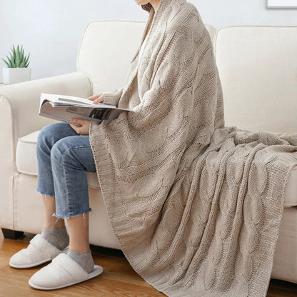 Battilo Textured Knit Throw Blanket