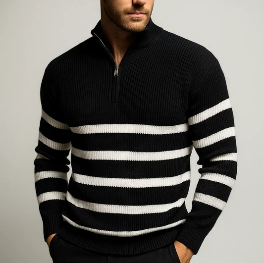 Carlier Striped Zip Sweater